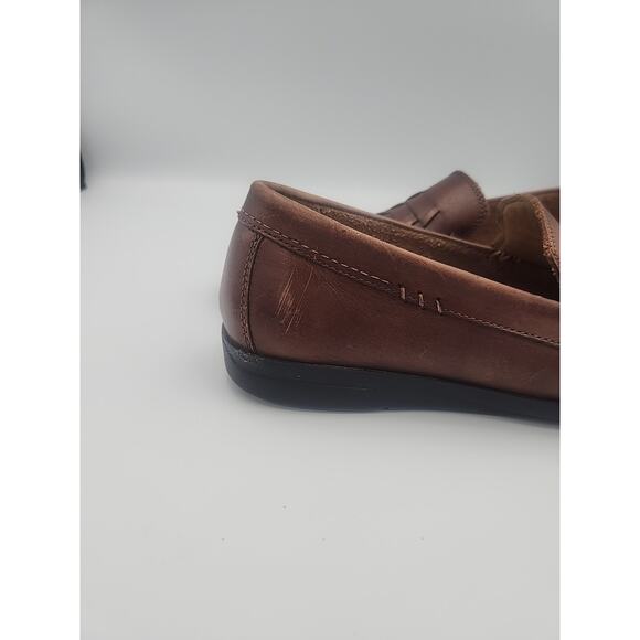 Docker Ferndale Loafers Mens Size‎ 9M Brown Leather Memory Foam Weaved Print - Picture 8 of 8